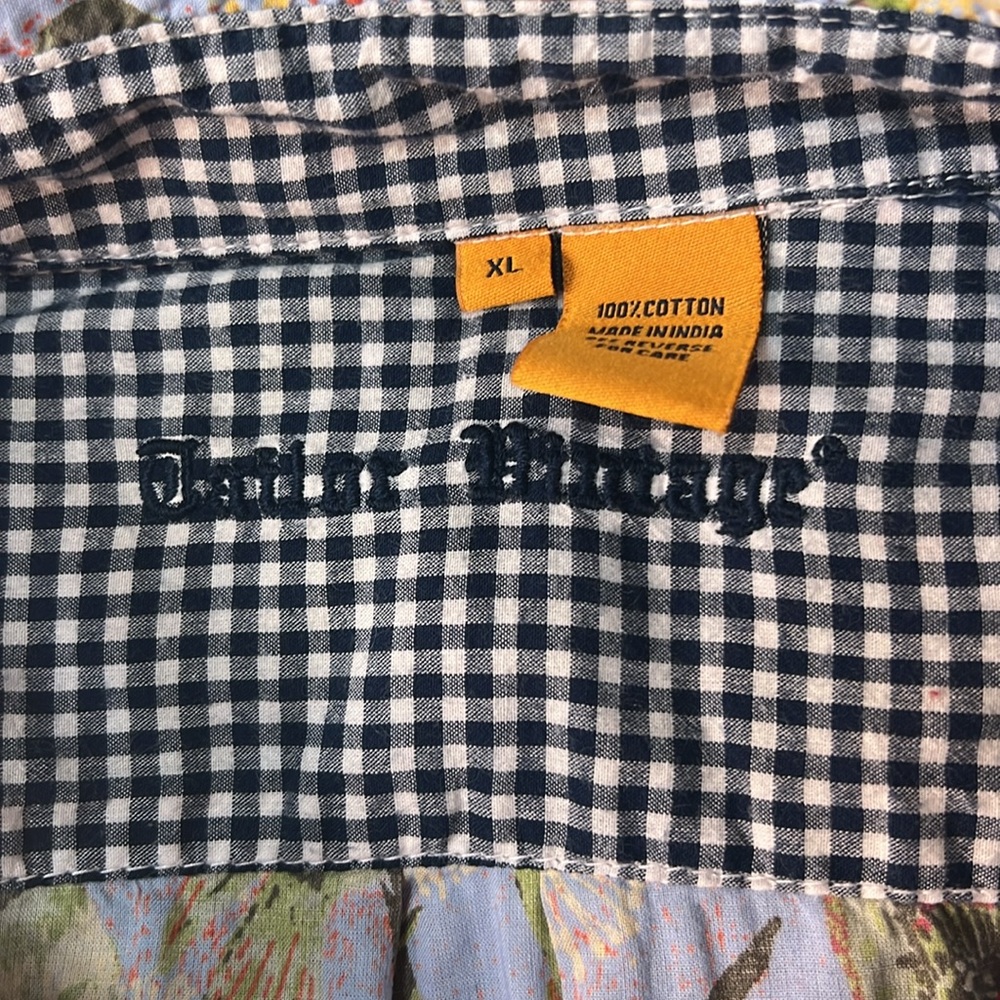 Tailor Vintage Multicolor Tropical Print Casual Button Down Shirt - Picture 6 of 9